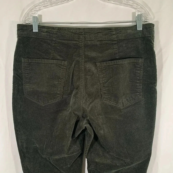 Kut from the Kloth Pants Women 16 Green Corduroy Button Fly Raw Hem Pockets - Picture 10 of 10